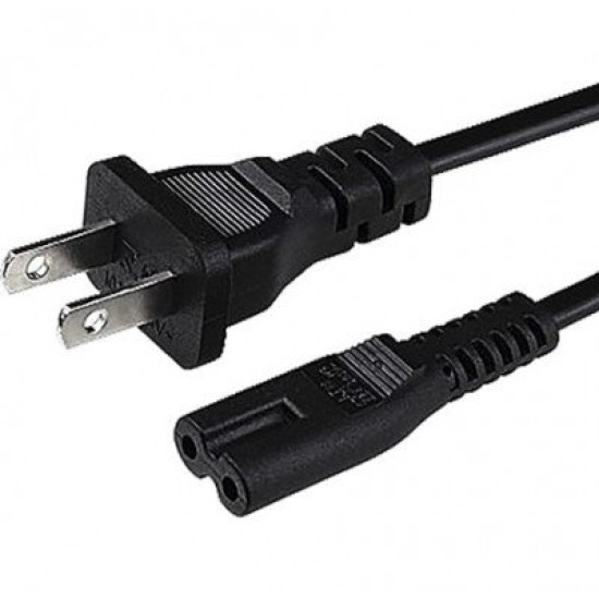 Cable de Corriente BRobotix 000123 - C8 a NEMA 1-15P - Macho/Hembra - 1,8 M - Negro - 000123
