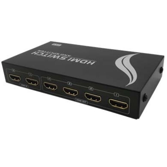 Cable Divisor de Video BRobotix 002442 - 2 Fuentes - 4 Salidas - HDMI - Con control remoto - 002442