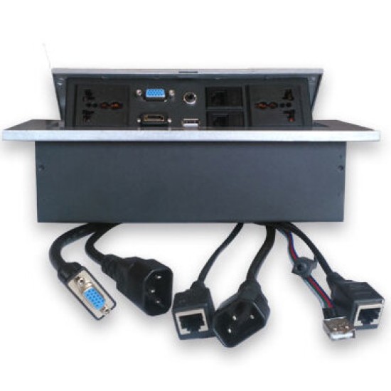 Caja para Mesa con Adaptadores para Proyector BRobotix 005514 - Plata - 005514
