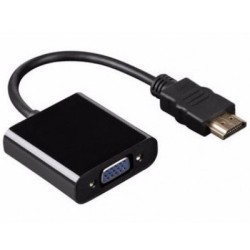 Convertidor HDMI a VGA BRobotix 1080p Full HD Plug and Play - Modelo 110910N Negro