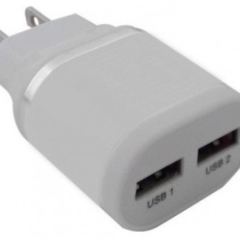 Cargador de Pared BRobotix USB 2 Puertos Blanco Modelo 161264B