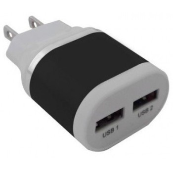 Cargador de Pared BRobotix 161264N - USB - 2 Puertos - Negro/Blanco - 161264N