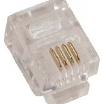 Plug RJ-11 Transparente BRobotix - 100 Piezas - Modelo 170301