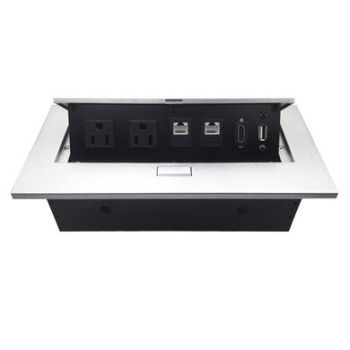 Caja para Mesa BRobotix 171224 - 6 Puertos - 1 HDMI - 1 USB - 2 RJ45 Cat6 - 2 Corriente - Plata - 171224