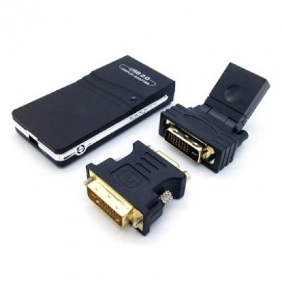 Convertidor BRobotix 171920 - USB a DVI - HDMI - SVGA - Negro - 171920