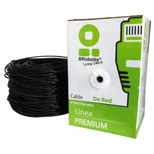 Bobina de Cable de Red BRobotix Cat6 100M Negro Modelo 176122