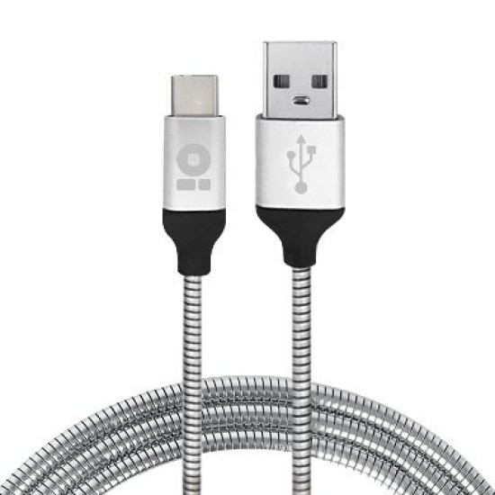Cable USB BRobotix 180501 - USB A a USB C - 1M - Plata - 180501