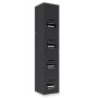 Hub USB BRobotix 180727-2 - 4 Puertos - USB 2.0 - Negro - 180727-2
