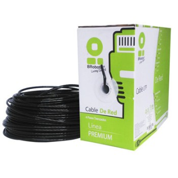 Bobina BRobotix - Cat5e - 100M - Gel - Negro - 181005