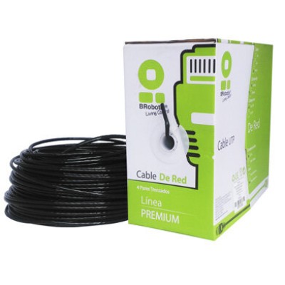 Bobina BRobotix - Cat5e - 100M - Gel - Negro - 181005