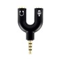 Adaptador Stereo BRobotix 181802-2 - 3.5mm a 3.5mm Dual - Negro - 181802-2