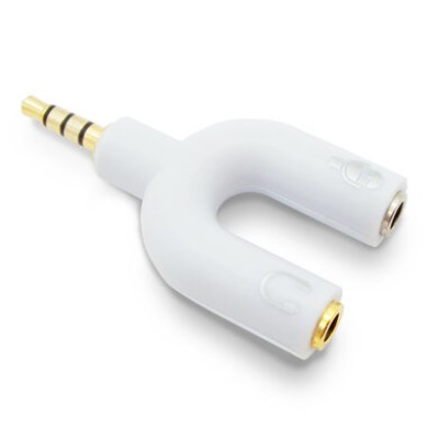 Adaptador Audio BRobotix 181802 - 3.5mm - "Y" - Blanco - 181802