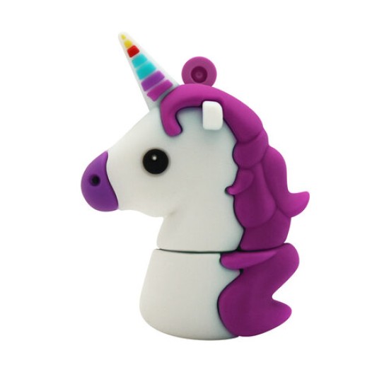 Memoria USB BRobotix - 32GB - USB 2.0 - Unicornio Morado - 190432-32