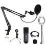 Kit de Micrófono de Condensador Profesional BRobotix - USB - Incluye Soporte de Brazo, Tripie y Aro de Luz - 263885