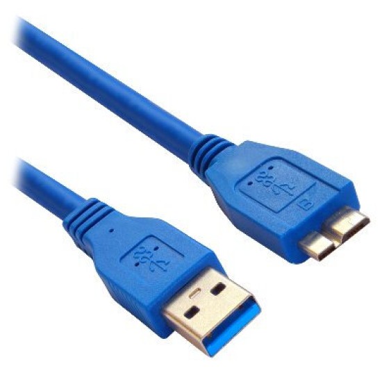 Cable BRobotix 364105 - USB 3.0 a USB Micro B - Macho/Macho - 60 cm - Azul - 364105