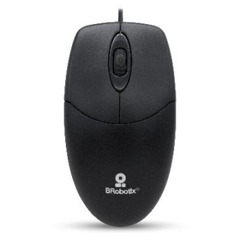 Mouse BRobotix 497202 - Alámbrico - USB - Negro - 497202
