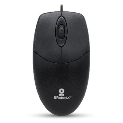 Mouse BRobotix 497202 - Alámbrico - USB - Negro - 497202