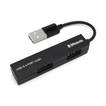 HUB USB BRobotix 497677 - 4x USB - Negro - 497677