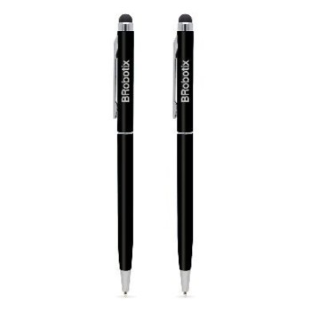 Pluma Stylus BRobotix 6000403 - Tinta Negra - Punta de Goma - 2 Piezas - Negra - 6000403
