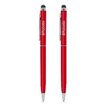 Pluma Stylus BRobotix 6000427 - Tinta Negra - Punta de Goma - 2 Piezas - Roja - 6000427