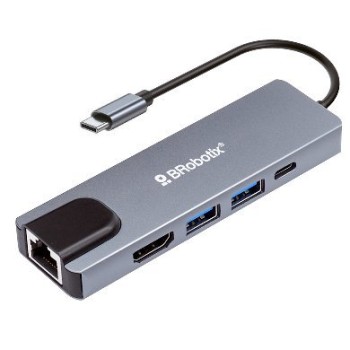 Docking Station BRobotix 6000694 - USB -C a HDMI/ 2x USB 3.0/ USB-C/ RJ45 Gigabit - 6000694