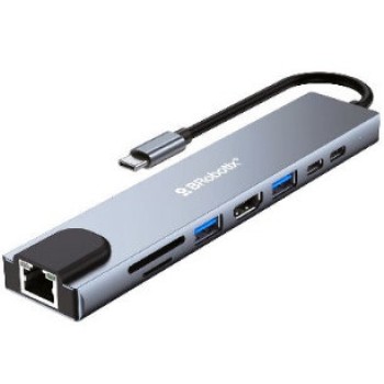 Docking Station BRobotix 6000700 - USB -C a HDMI/ 2x USB 3.0/ 2x USB-C/ Lector MicroSD/ RJ45 Gigabit - 6000700