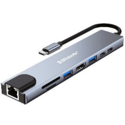 Docking Station BRobotix 6000700 - USB -C a HDMI/ 2x USB 3.0/ 2x USB-C/ Lector MicroSD/ RJ45 Gigabit - 6000700