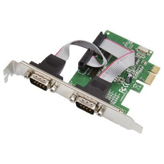 Tarjeta Serial DB9 BRobotix 6000847 - PCI Express - 2 Puertos RS-232 - 6000847