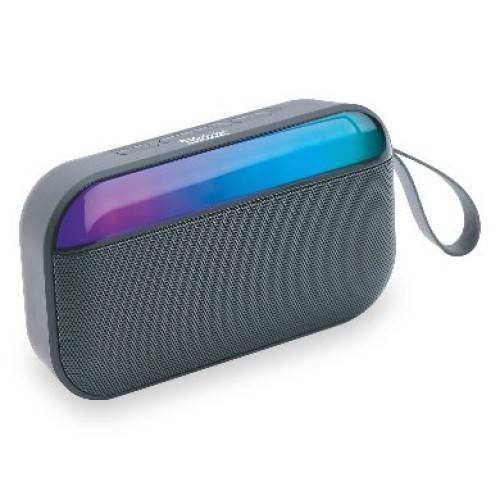Bocina Portátil BRobotix 600120 - Inalámbrica con Radio FM y Luces RGB - Color Gris