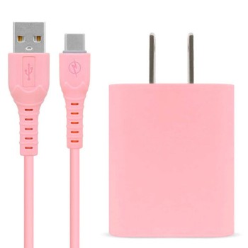 Combo Carga Rápida BRobotix 6001332 - Cargador USB - 3.0 - Cable USB-C - Rosa - 6001332