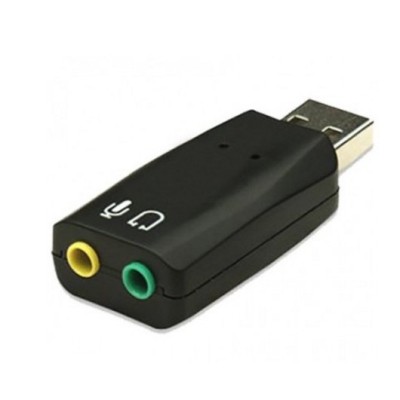 Tarjeta de Sonido Externa BRobotix 856601 - USB a Audio - Negro - 856601