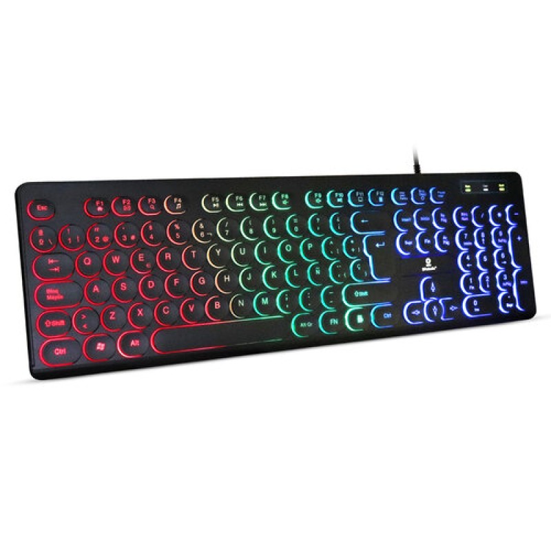 Teclado Gamer BRobotix 963098 - Alámbrico - Español - Multimedia - RGB - 963098