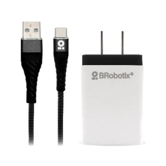 Cargador BRobotix 963325 - USB-C - Blanco / Negro - 963325