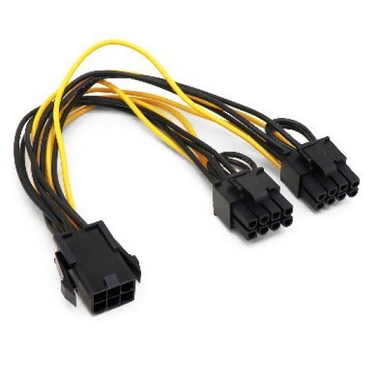 Cable Interno de Alimentación BRobotix - Adaptador PCI Express 6 Pines a 8 Pines Dual - 20cm - 963852