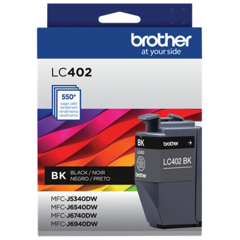 Tinta Brother LC402 - Negra - Hasta 550 Páginas - LC402BKS