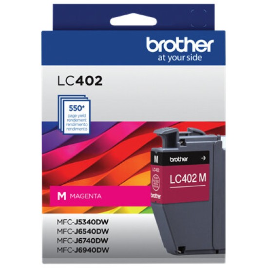 Tinta Brother LC402 - Magenta - Hasta 550 Páginas - LC402MS