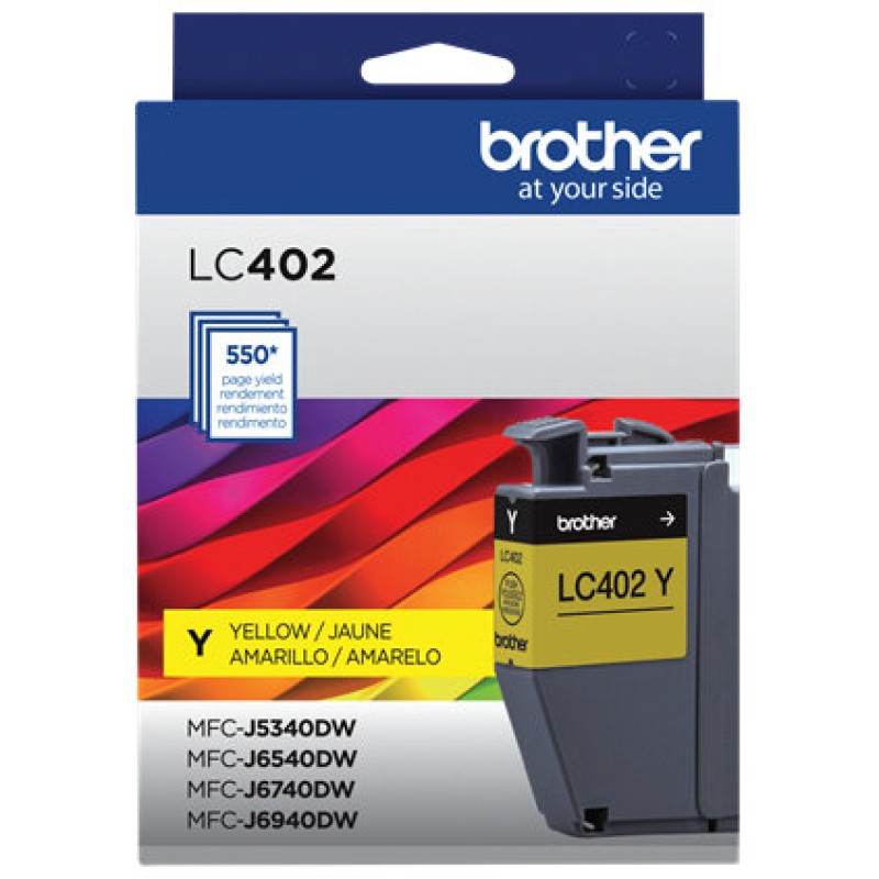 Tinta Brother LC402 - Amarillo - Hasta 550 Páginas - LC402YS