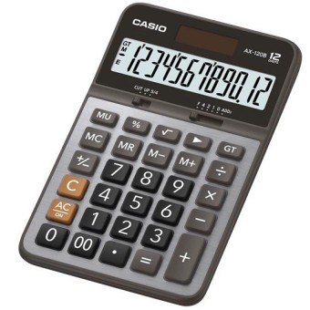 Calculadora de Escritorio Casio AX120B - 12 Dígitos Estándar - Modelo AX-120B-S-MC Calculadora de Escritorio Casio AX120B - 12 Dígitos Estándar - Modelo AX-120B-S-MC