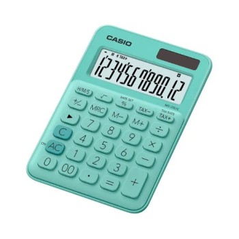 Calculadora Básica CASIO MS-20UC-GN-S-EC - 12 Digitos - Verde - MS-20UC-GN-S-EC