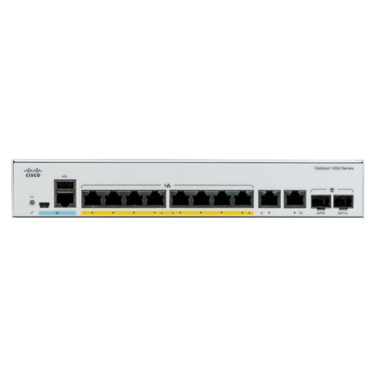 Switch Cisco Catalyst 1000 - 8 Puertos - Gigabit - PoE - 2 SFP - Gestionado - C1000-8P-2G-L