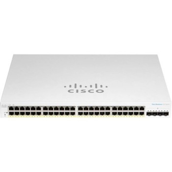 Switch Cisco 48 Puertos Gigabit PoE+ con 4 Puertos SFP Modelo CBS220-48P-4G-NA