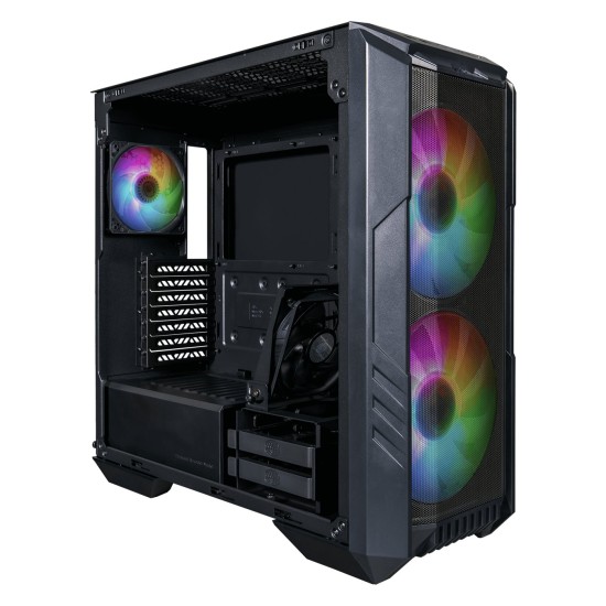Gabinete Gamer Cooler Master HAF 500 - Media Torre - ATX/Micro ATX/ITX - 3x Ventiladores - Panel Lateral - Negro - H500-KGNN-S00