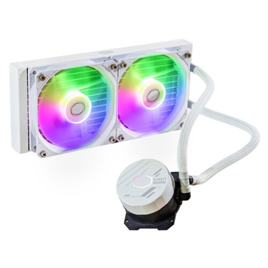 Enfriamiento Líquido Cooler Master MasterLiquid 240L Core ARGB White - 2x Ventiladores - 1750 RPM - MLW-D24M-A18PZ-RW