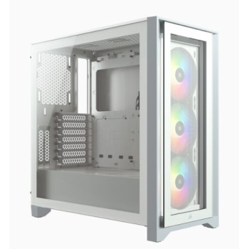 Gabinete Gamer Corsair iCUE 4000X RGB - Media Torre - ATX - Panel Lateral - Blanco - CC-9011205-WW