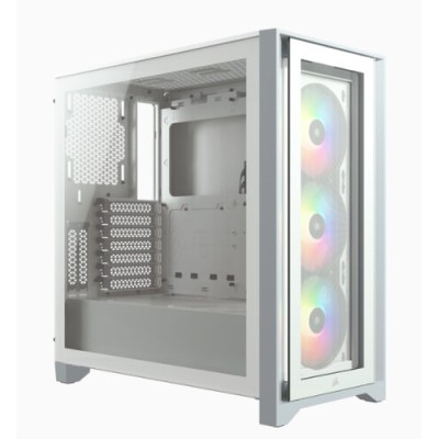 Gabinete Gamer Corsair iCUE 4000X RGB - Media Torre - ATX - Panel Lateral - Blanco - CC-9011205-WW