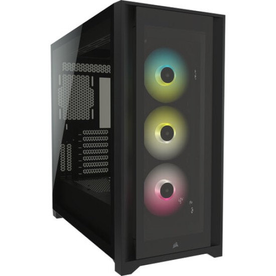 Gabinete Gamer Corsair iCUE 5000X RGB - Media Torre - ATX/E-ATX/mini-ITX - 3 Ventiladores - Panel Lateral - CC-9011212-WW