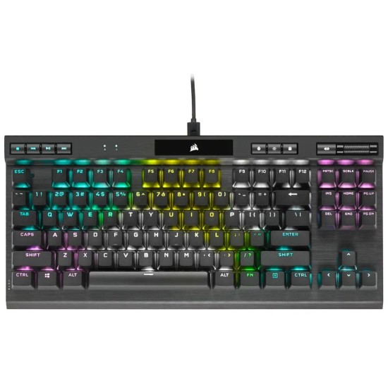 Teclado Gamer Corsair K70 RGB TKL - Alámbrico - Inglés - Multimedia - RGB - CH-9119014-NA