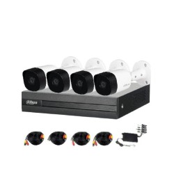 Kit de Vigilancia Dahua 4 Canales con 4 Cámaras Bala 5MP IR 20M Modelo DH-KIT/XVR1B04H-I/4-B2A51N-0280B