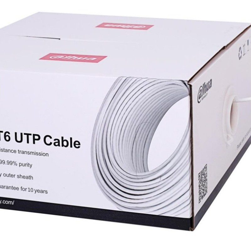 Bobina Dahua PFM923I-6UN-C - Cat6 - 305M - 23 AWG - Blanco - DH-PFM923I-6UN-C (White)