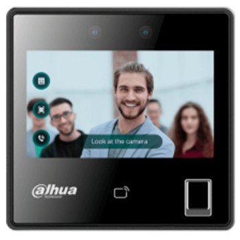 Lector Biométrico Dahua DHI-ASI3214A-W con Reconocimiento Facial y Huella Dactilar - Pantalla Táctil 4.3"